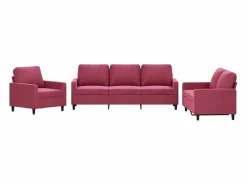 Outlet vidaxl Juego de sofás con cojines 3 piezas terciopelo tinto Rojo
