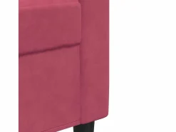 Best vidaxl Juego de sofás con cojines 3 piezas terciopelo tinto Rojo