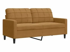 Sale Juego de sofás con cojines 2 piezas terciopelo marrón Conjunto Sofá Y Sillón