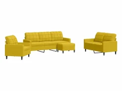 Hot vidaxl Juego de sofás con cojines 4 piezas terciopelo Amarillo