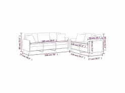 Discount Clicnbuy Juego de sofás con cojines 2 piezas tela marrón Marru00f3n