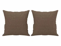 Discount Clicnbuy Juego de sofás con cojines 2 piezas tela marrón Marru00f3n