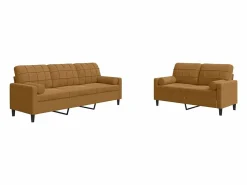 Outlet vidaxl Juego de sofás con cojines 2 piezas terciopelo marrón Marru00f3n