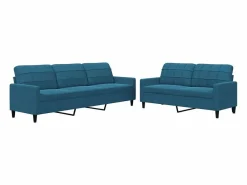Hot Juego de sofás con cojines 2 piezas terciopelo Conjunto Sofá Y Sillón