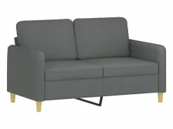 New vidaxl Juego de sofás con cojines 3 piezas tela oscuro Gris