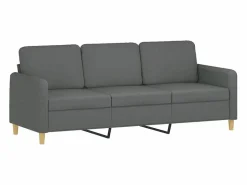 New vidaxl Juego de sofás con cojines 3 piezas tela oscuro Gris