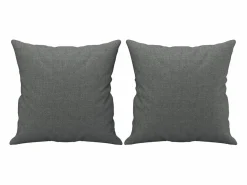 New vidaxl Juego de sofás con cojines 3 piezas tela oscuro Gris