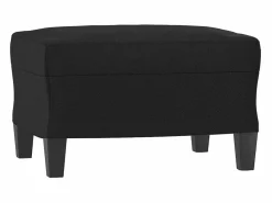 New vidaxl Juego de sofás con cojines 4 piezas cuero sintético Negro