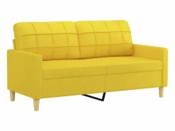 Clicnbuy Juego de sofás con cojines 3 piezas tela claro Amarillo