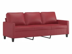 Best Clicnbuy Juego de sofás con cojines 2 piezas cuero sintético tinto Rojo