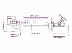 Outlet Juego de sofás con cojines 3 piezas tela Conjunto Sofá Y Sillón