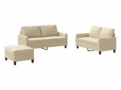 Clicnbuy Juego de sofás con cojines 3 piezas tela