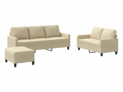 Clicnbuy Juego de sofás con cojines 3 piezas tela