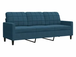 New vidaxl Juego de sofás con cojines 2 piezas terciopelo Azul