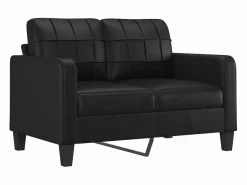 Best vidaxl Juego de sofás con cojines 4 piezas cuero sintético Negro