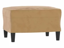 Best Juego de sofás con cojines 3 piezas terciopelo marrón Conjunto Sofás