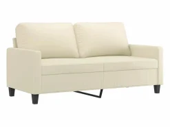 New Clicnbuy Juego de sofás con cojines 3 piezas cuero sintético Crema