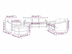Online Juego de sofás con cojines 4 piezas tela tinto Conjunto Sofá Y Sillón