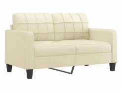 Clicnbuy Juego de sofás con cojines 2 piezas cuero sintético Crema