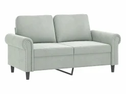 vidaxl Juego de sofás con cojines 2 piezas terciopelo claro Gris
