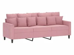 New Clicnbuy Juego de sofás con cojines 3 piezas terciopelo Rosa