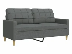 Clicnbuy Juego de sofás con reposapiés 4 piezas tela oscuro