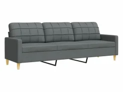 Clicnbuy Juego de sofás con reposapiés 4 piezas tela oscuro