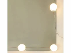 New vidaxl Juego de tocador con LED madera contrachapada Blanco