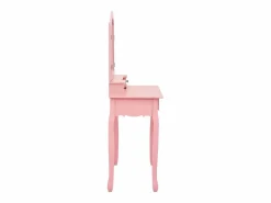 Online Juego de tocador y taburete madera paulownia 80x69x141 cm ES683065 Rosa