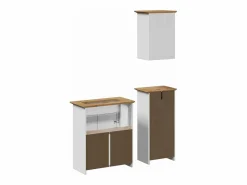 Best Juego muebles baño BODO 3pzas madera maciza pino marrón Estantería Sobre Inodoro