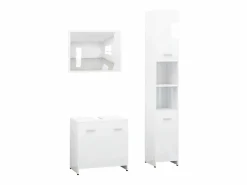 Online vidaxl Juego muebles de baño 3 pzas madera de ingeniería Blanco