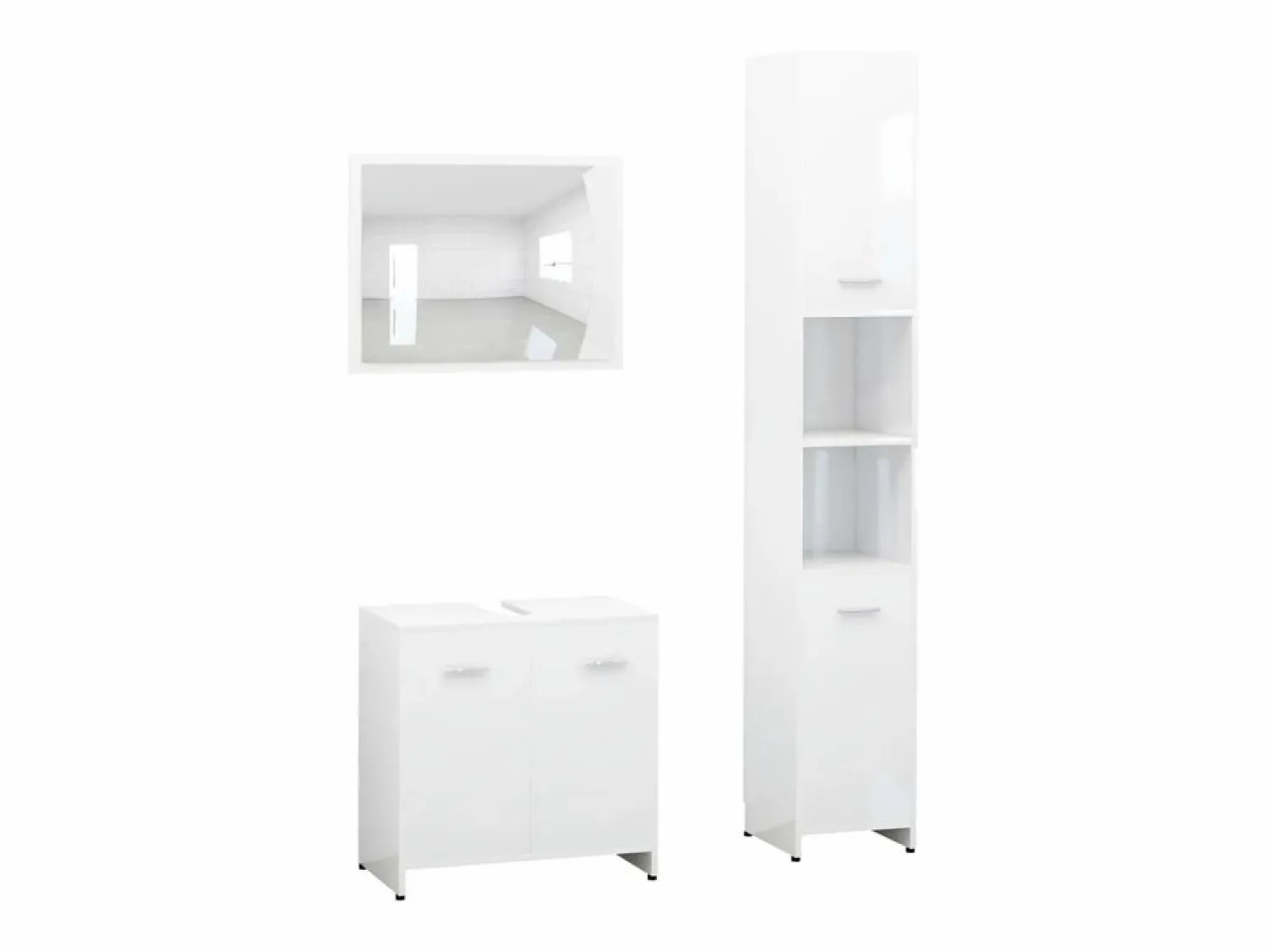 Online vidaxl Juego muebles de baño 3 pzas madera de ingeniería Blanco