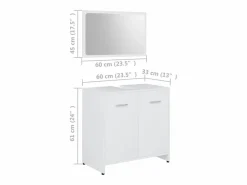 Online vidaxl Juego muebles de baño 3 pzas madera de ingeniería Blanco