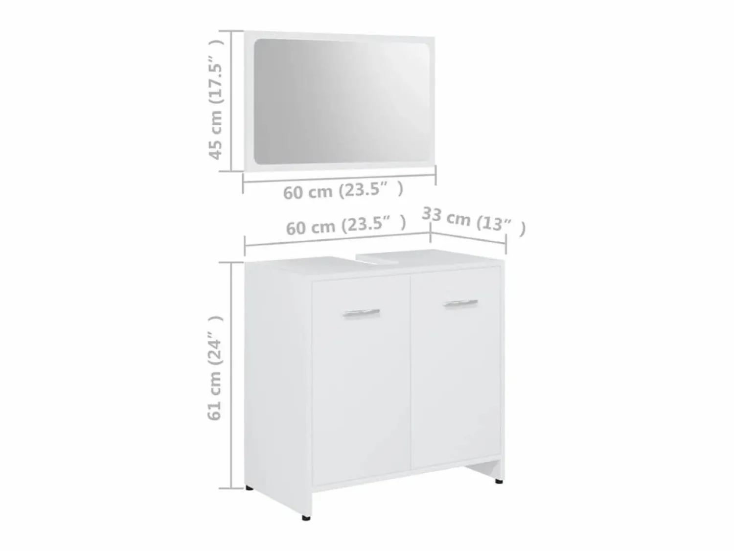 Online vidaxl Juego muebles de baño 3 pzas madera de ingeniería Blanco