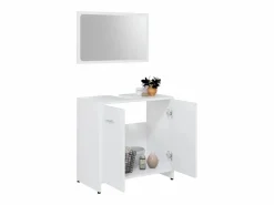 Online vidaxl Juego muebles de baño 3 pzas madera de ingeniería Blanco