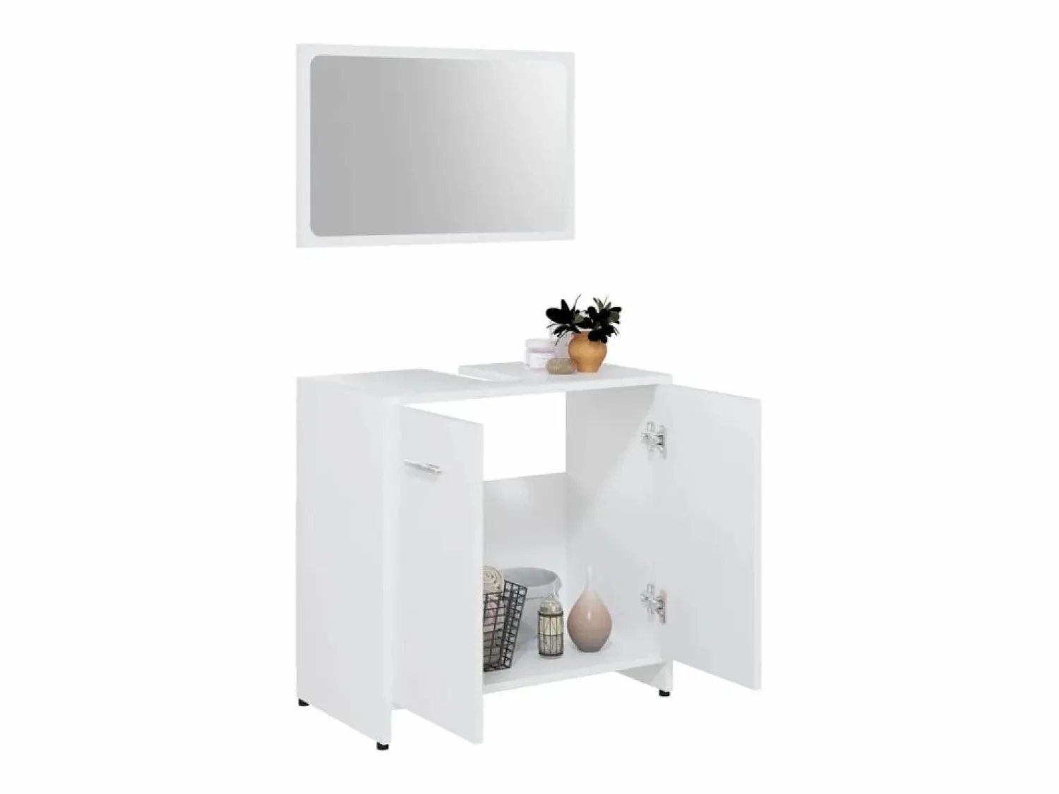 Online vidaxl Juego muebles de baño 3 pzas madera de ingeniería Blanco