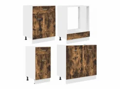 Juegos de muebles de cocina con cajón Lyon 8 pcs Roble ahumado Cocina Completa