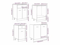 Juegos de muebles de cocina con cajón Lyon 8 pcs Roble ahumado Cocina Completa