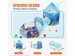 Outlet Juegos de Tienda y Túneles SucceBuy para Niños, Regalo para Bebés Varones y Niñas, Azul Océano Cabaña Infantil