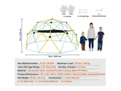 Juguete SucceBuy Domo de Escalada de 300CM con Hamaca Y Columpio, Jungle Gym para Niños
