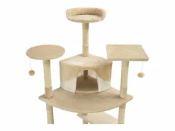 Garden Furniture Junction City Rascador para gatos con poste de sisal 203 cm y blanco