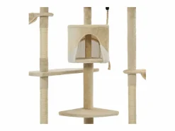 Garden Furniture Junction City Rascador para gatos con poste de sisal 203 cm y blanco