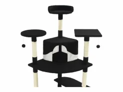 Online Garden Furniture Junction City Rascador para gatos con poste de sisal y blanco 203 cm Negro