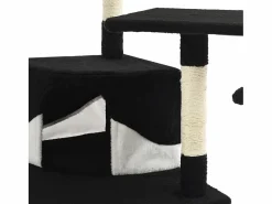 Online Garden Furniture Junction City Rascador para gatos con poste de sisal y blanco 203 cm Negro