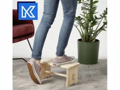 Online KADAX Taburete de cocina de madera, taburete, silla, plataforma maciza de 39 cm, Ryczka Marru00f3n