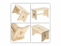 Online KADAX Taburete de cocina de madera, taburete, silla, plataforma maciza de 39 cm, Ryczka Marru00f3n