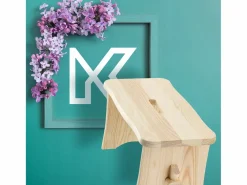 Online KADAX Taburete de cocina de madera, taburete, silla, plataforma maciza de 39 cm, Ryczka Marru00f3n