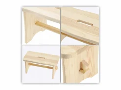 Online KADAX Taburete de cocina de madera, taburete, silla, plataforma maciza de 39 cm, Ryczka Marru00f3n