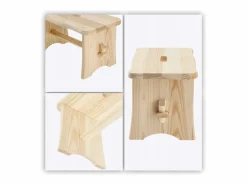 Online KADAX Taburete de cocina de madera, taburete, silla, plataforma maciza de 39 cm, Ryczka Marru00f3n