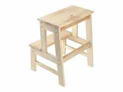 Hot KADAX Taburete de cocina de madera con plataforma de 50 cm y escalón macizo Reposapiés